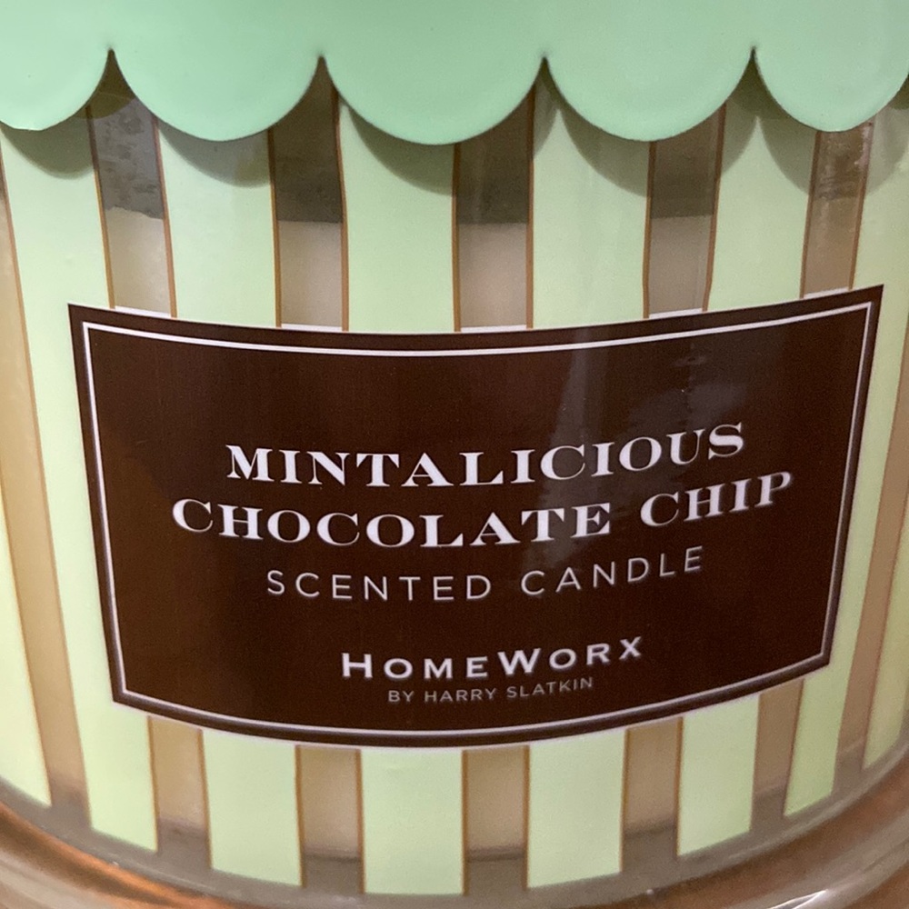 NEW Mintalicious Chocolate Chip candle - Homeworx by Harry Slatkin